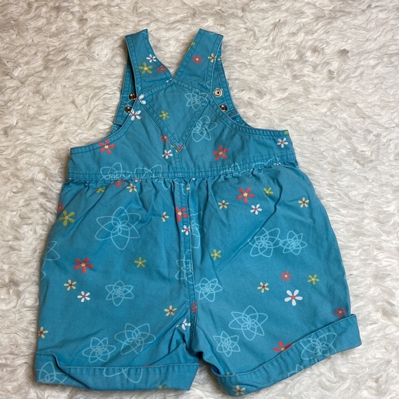 Carter’s 12-18 Months Blue Floral Snap Overalls - Picture 3 of 7